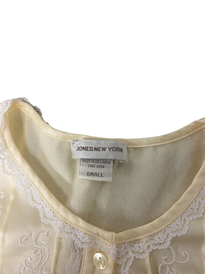 Camisón Jones New York Midi Amarillo Talla S Manga Larga Ribete de Encaje De Colección Foto 3 de 4
