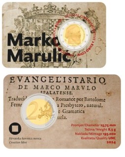 2 euro Kroatien 2024 in Original Coincard : Marko Marulic