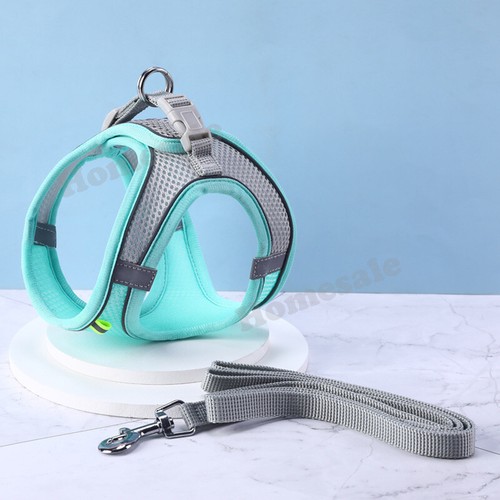 Breathable Mesh Dog Cat Harness Leash Adjustable Reflective Vest for Small Pet - Picture 9 of 15