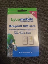 Lycamobile - Prepaid SIM Card, Talk, Text Data - 4G Included