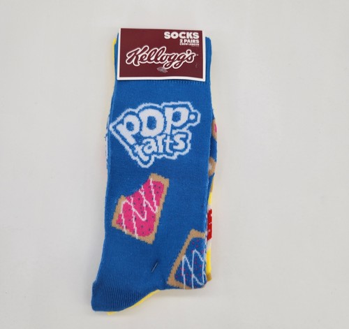 2 Pair Pop Tarts & Eggo Waffles Crew Socks, Men's Shoe 8-12 Novelty Gift L3 MP - Picture 3 of 5