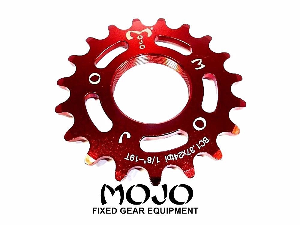 MOJO 19T FIXED GEAR COG - RED ANODIZED Cro-Mo TRACK 1/8 INCH CNC | eBay
