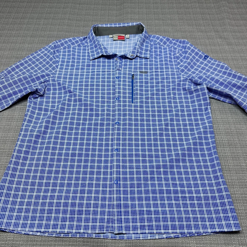 Craghoppers Shirt Men XXL Blue Insect Shield Lightweight Snap Up Camping Fishing - Image 3 of 4