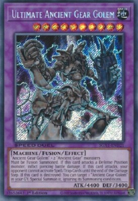 Yugioh Ultimate Ancient Gear Golem - 1st Edition Secret Rare NM - Free Holo Card