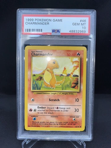 Pokemon TCG 1999 Base Set Charmander #46 Card *GEM MINT PSA 10*