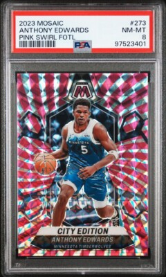 2023-24 Panini Mosaic Anthony Edwards #273 City Edition Pink Swirl