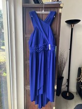 ROYAL BLUE Scarlett Brand Tea Length dress NWT Size 16 with rhinestone accent.