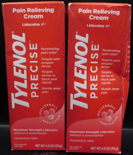 2 Pk Tylenol Precise Pain Relieving Cream 4.0oz Ea Exp: 4/25 New & Sealed