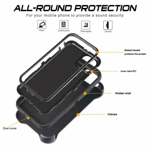 Per iPhone 14 13 12 Pro Max Plus custodia resistente agli urti robusta + clip da cintura - Foto 2 di 18