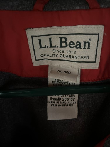 Veste d'échauffement doublée polaire homme LL Bean extra large orange brûlé poches chaudes - Photo 6/7