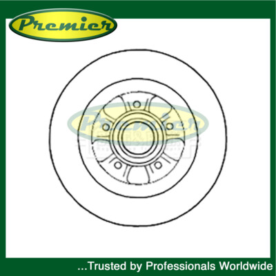 Premier Rear 1x Brake Disc Fits Renault Espace 2002- Vel Satis 2002-2009