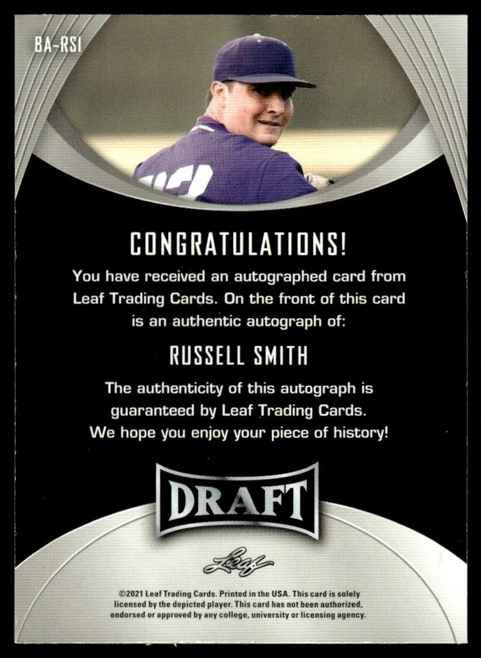 2021 LEAF DRAFT AUTO Russell Smith Auto #BA-RS1 R36 - Image 2 of 2