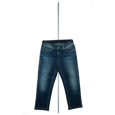 Teddy Smith Damen Mädchen stretch Jeans Capri Bermuda Hose slim Skinny W26 Blau