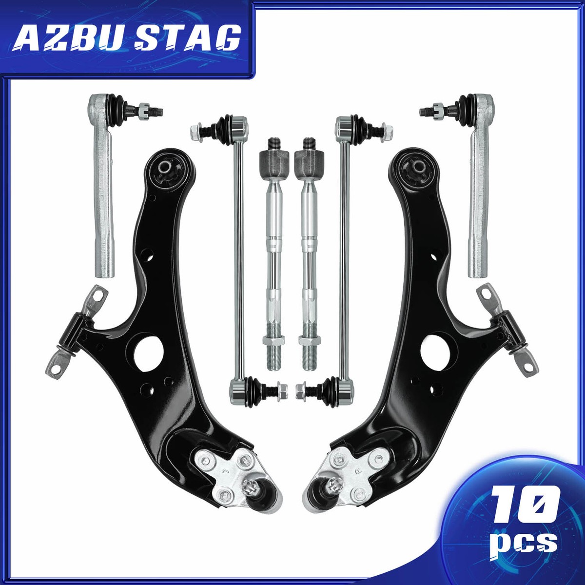 2011-2020 Sienna Control Arm Kit Front Lower Control Arms & Tie Rods Kit For 2011-2020 Toyota Sienna – 10-Piece Suspension Kit By Detroit Axle Sway Bar Links And Tie Rods - Foto 3