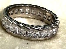 DIAMONIQUE ITALIA CZ TEXTURED ETERNITY RING, STERLING, SIZE 8 or 10 (M4702-