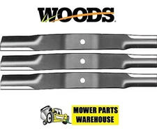 3 REPLACEMENT WOODS LAWN MOWER BLADES 60" CUT RM-59 23825  SET