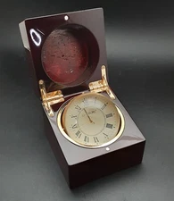 Mahogany THINGS REMEMBERED Glass Globe Spherical Clock Box 2005
