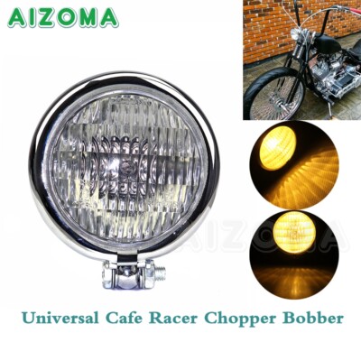 Retro 4.5'' Headlight Bates Style Light For Harley-Davidson Chopper Bobber Custom