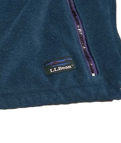 Giacca verde vintage LL Bean Polartec Windbloc pile 1/2 zip taglia XL - Foto 3 di 10