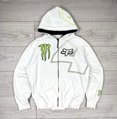 Fox Monster Energy Y2K Logo Racing Team Full Zip Hoodie Herren L Gr.