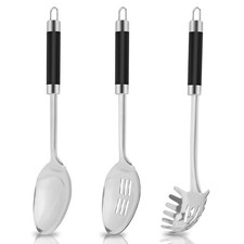 3-Piece,Stainless Steel Serving spoons set with Slotted Spoon, Serving and Sp...