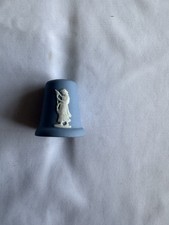 Wedgwood Blue Jasperware Thimble Design Vintage Porcelain