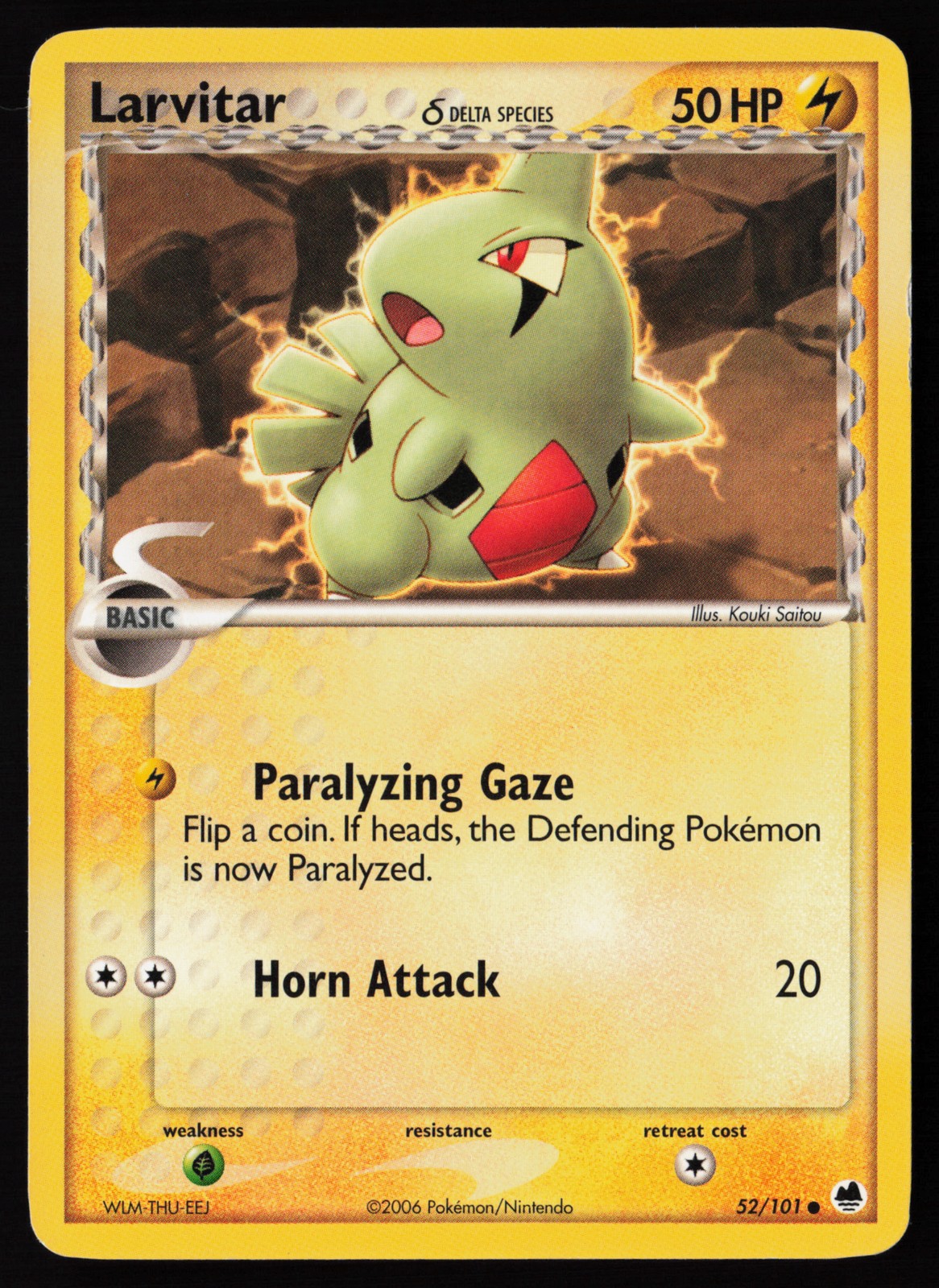 Larvitar #52 Dragon Frontiers Pokemon Card