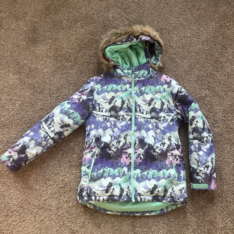 Under Armour Youth Girls XL Loose Cold Gear Puffed Jacket With Detachable Fur