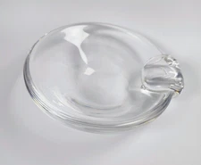 MCM Steuben Crystal Signed Cigar Ashtray Sloped Vintage Art Glass