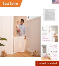 Retractable Baby Gate, 33" Tall x 55" Wide, Mesh for Indoor and Outdoor Safety