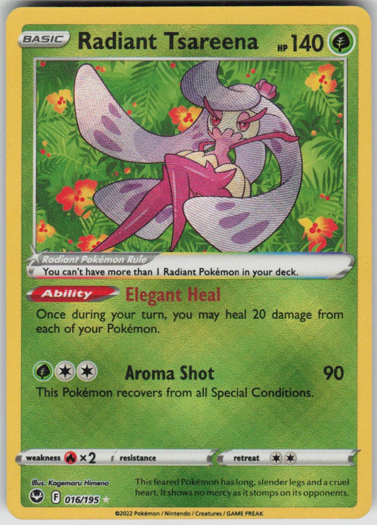 Pokemon Radiant Tsareena Radiant Rare SWSH12: Silver Tempest 016/195 NM