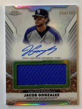 2025 Topps Pro Debut #PDJAR-JG Jacob Gonzalez Jumbo Auto Relic Card /200