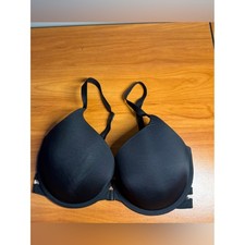 Victorias Secret T-Shirt Push Up Full Coverage Front Clasp Black Bra 34DD
