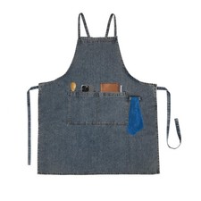 Cotton Denim Apron Pockets Adjustable Jean Men Women Kitchen BBQ Garden Shop