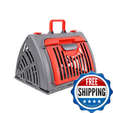 Foldable Travel Cat Carrier, Small Cat Carrier Hard Up to 25lbs, 18" Lx14.5 Wx14