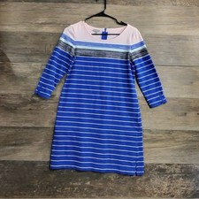 Talbots Blue and Pink Striped Long Sleeve Dress