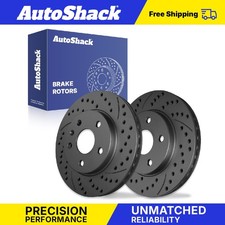 Front Drilled Slotted Brake Rotors Pair For Chevy Malibu 2015