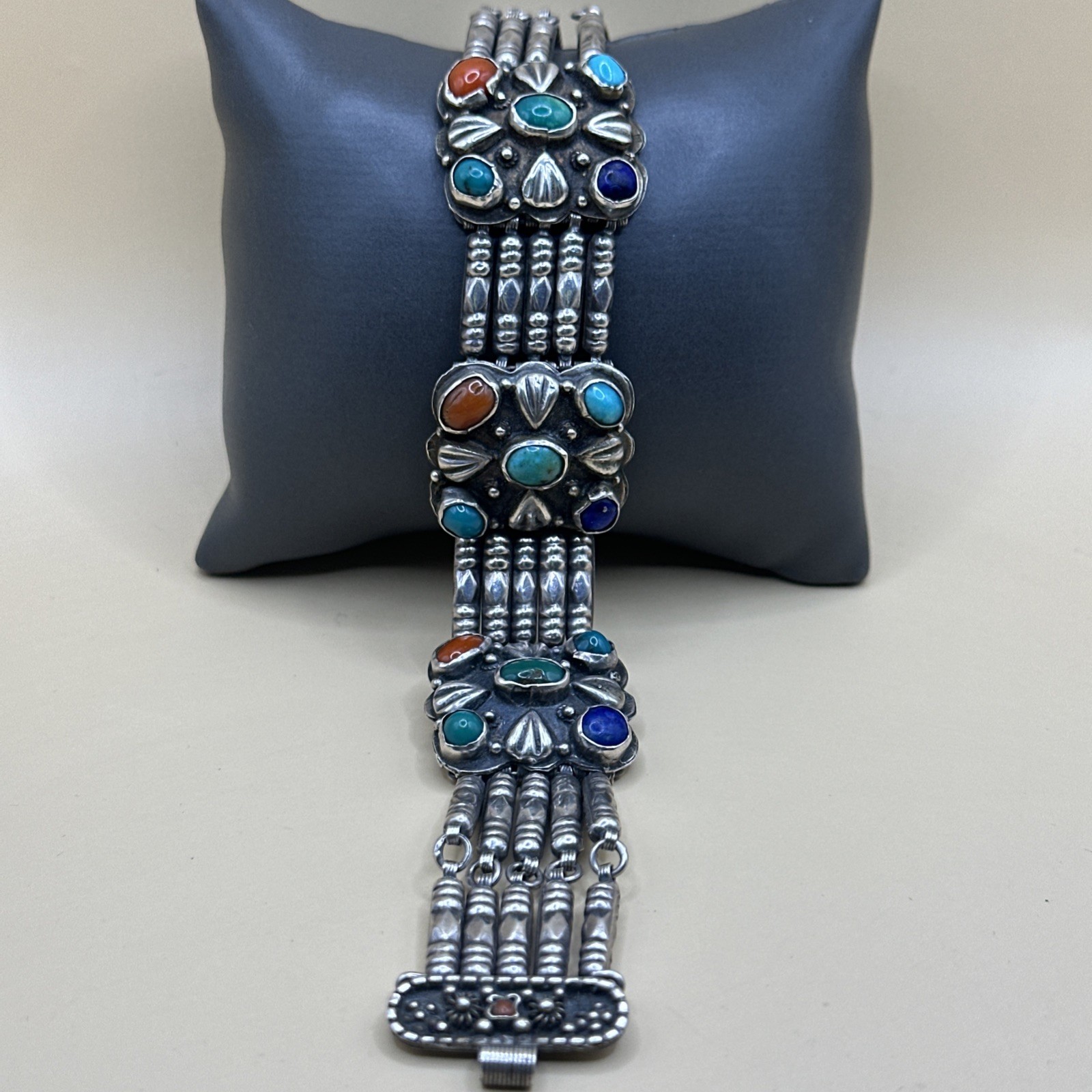 Assorted Gem Set Native American Design Sterling … - image 4