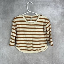 Rylee + Cru Baby Striped Pocket Tee In Brown Size 12-18M