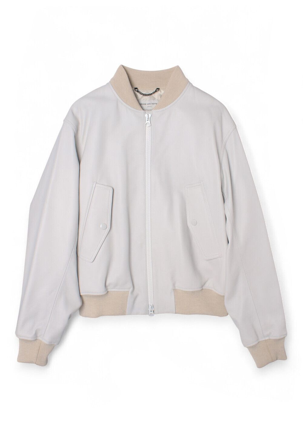 Dries Van Noten Ecru Driss Van Noten Leather Bomber Jacket ECRU 37937516