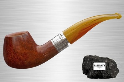 Rattray's Pfeife Monarch Terracotta 4 rotbraun Half-Bent Diplomat 9mm Filter