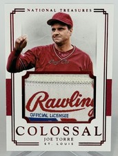 JOE TORRE CARDINALS 2017 PANINI NATIONAL TREASURES COLOSSAL JUMBO LOGO PATCH 1/1