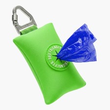 . Poop Bag Holder for Leash, Dog Waste Bag (Neon Green)