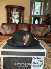 Stetson Chatham Royal Deluxe Black 7 3/4 Quality Fedora