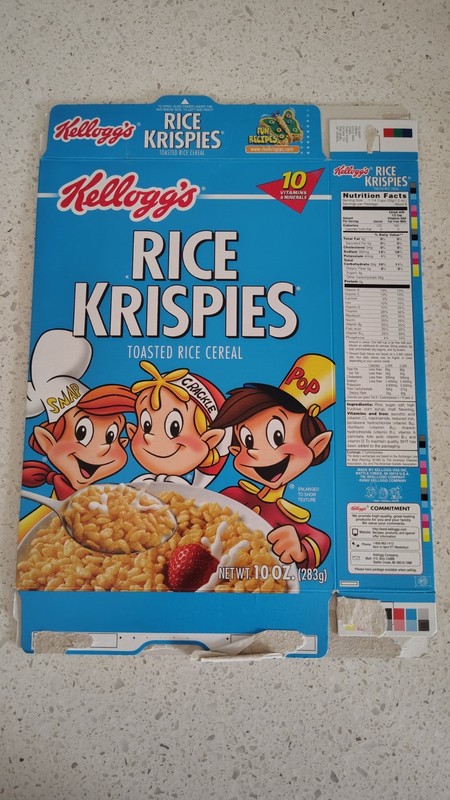 Vintage Food Packaging RICE KRISPIES Ceral Box 2002 FUN RECIPES UNCUT Excellent
