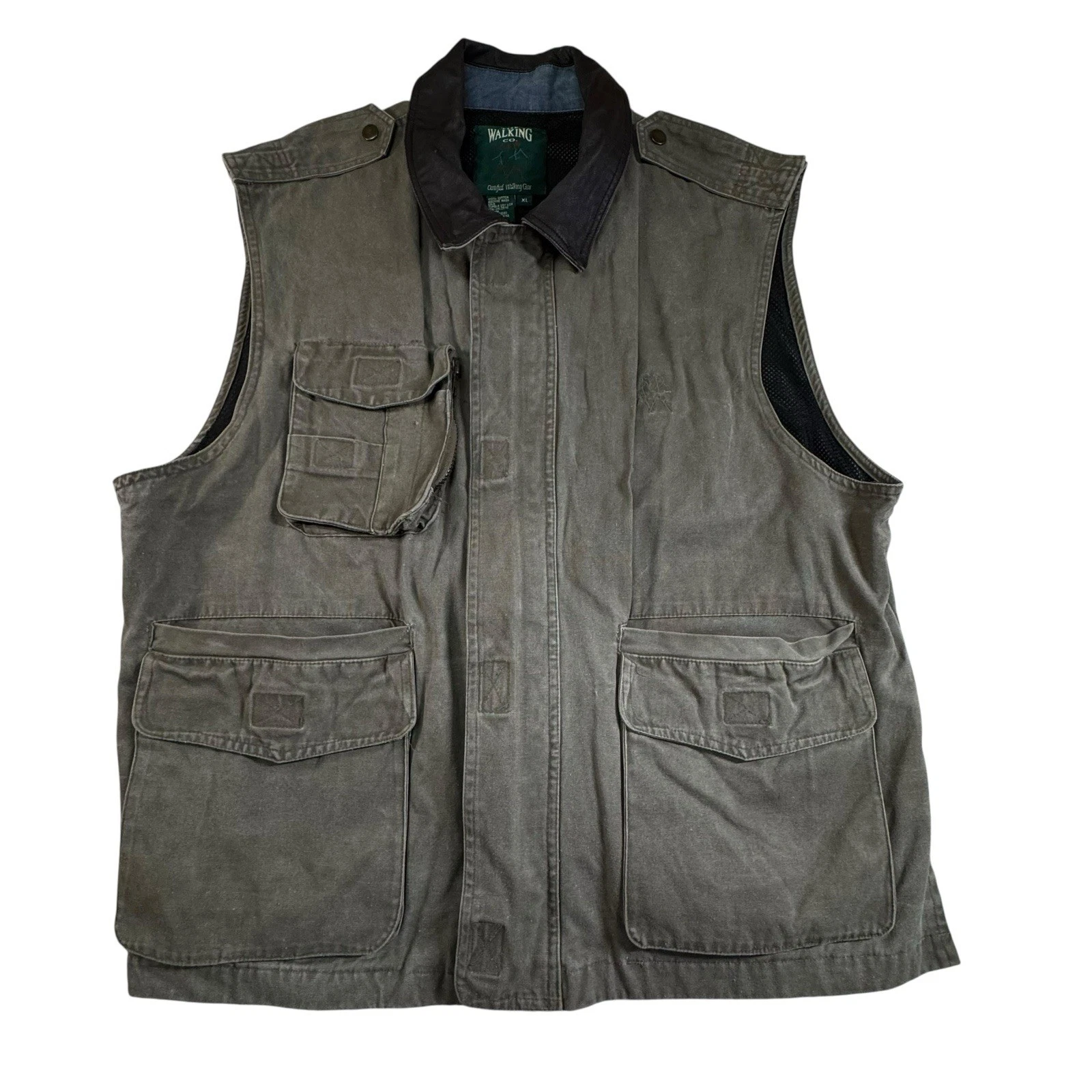 The Walking Co Vest XL Fishing-Camping Outdoor Full Zip Canvas Pockets