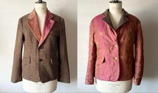 USED COMME DES GARCONS 2000 VINTAGE REVERSIBLE TWEED SATIN JACKET, SIZE ACCEPT