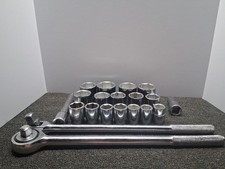 20pc 34 Drive Ratchet Socket Set Sae 6 Point
