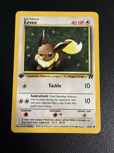 Eevee 55/82 1st Edition Pokemon Team Rocket English Vintage TCG LP
