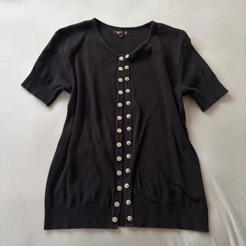 Agnès b., agnes b. 90s Vintage Snap Cardigan Top Short Sleeve Size M
